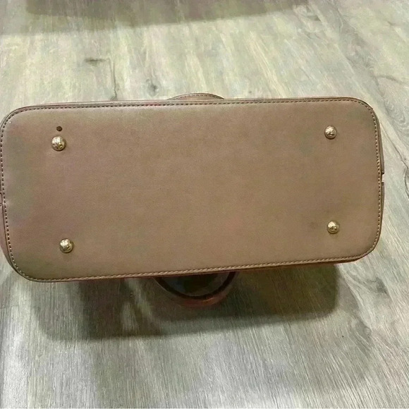 Adrienne Vittadini Beige Satchel Double Handle Shoulder Tote Bag - Picture 5 of 8